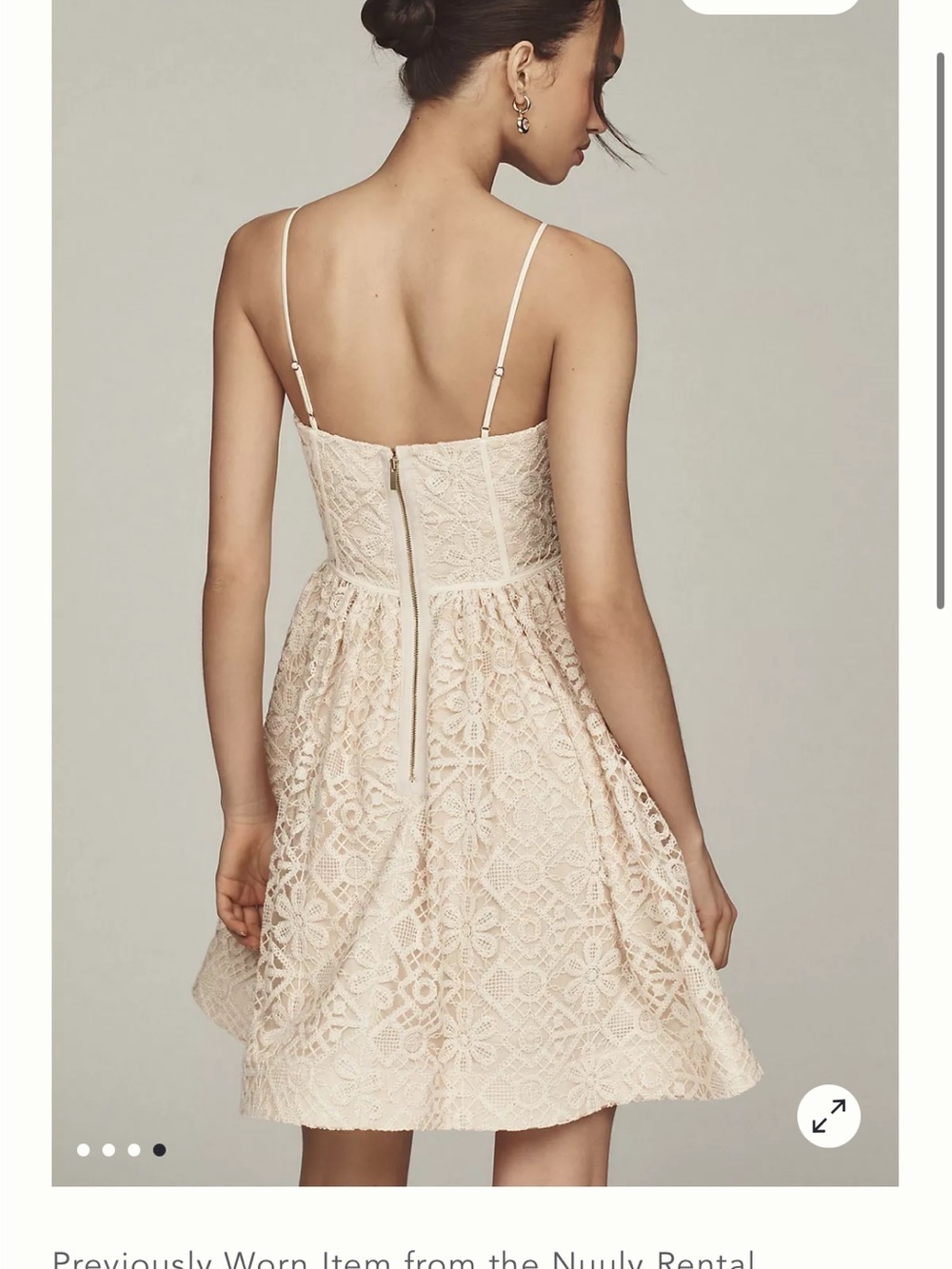 Anthropologie / Hutch Neutral Lace Corset Fit & Flare Mini Dress Size 6 - Picture 7 of 8